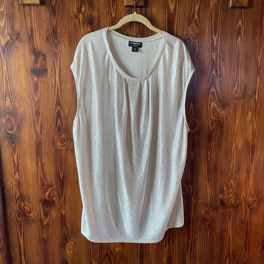 Liz Claiborne Woman 1X Tan Sleeveless Blouse